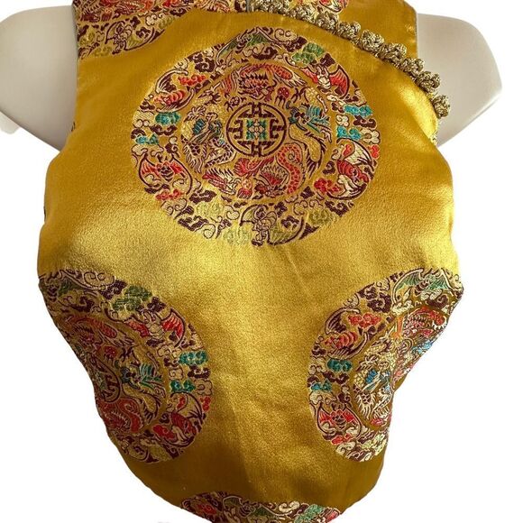 Nasty Gal ~ Chinese inspired Crop top ~ beautiful deep yellow/gold ~ size XS - Picture 6 of 13